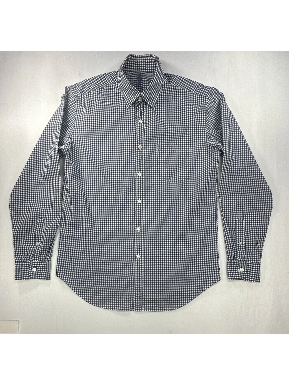 J Crew Checked Lightweight 100% Cotton Button Up Blue Mens M